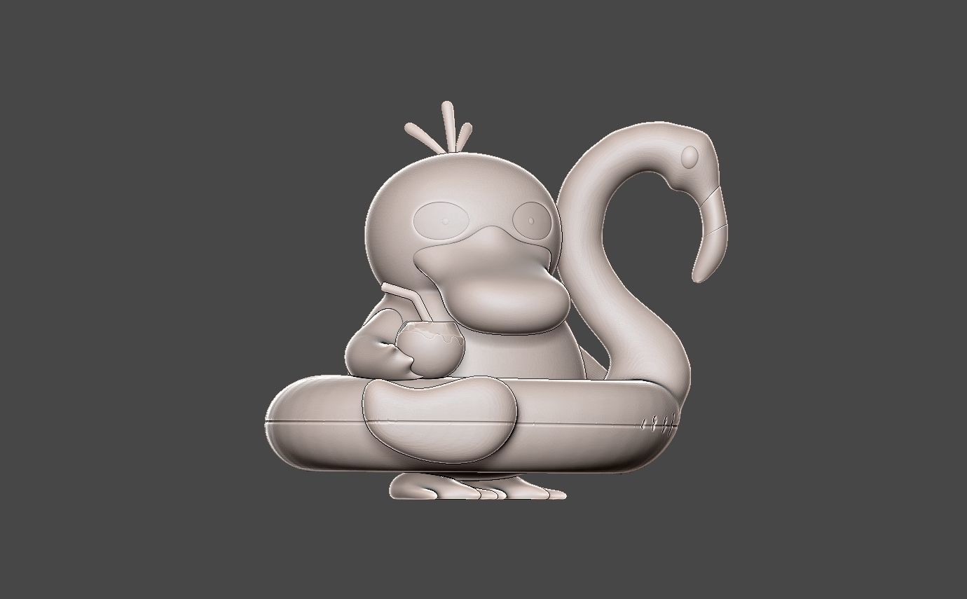 Pokemon psyduck beach style free Free 3D print model_4