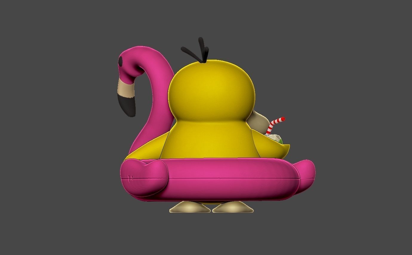 Pokemon psyduck beach style free Free 3D print model_7