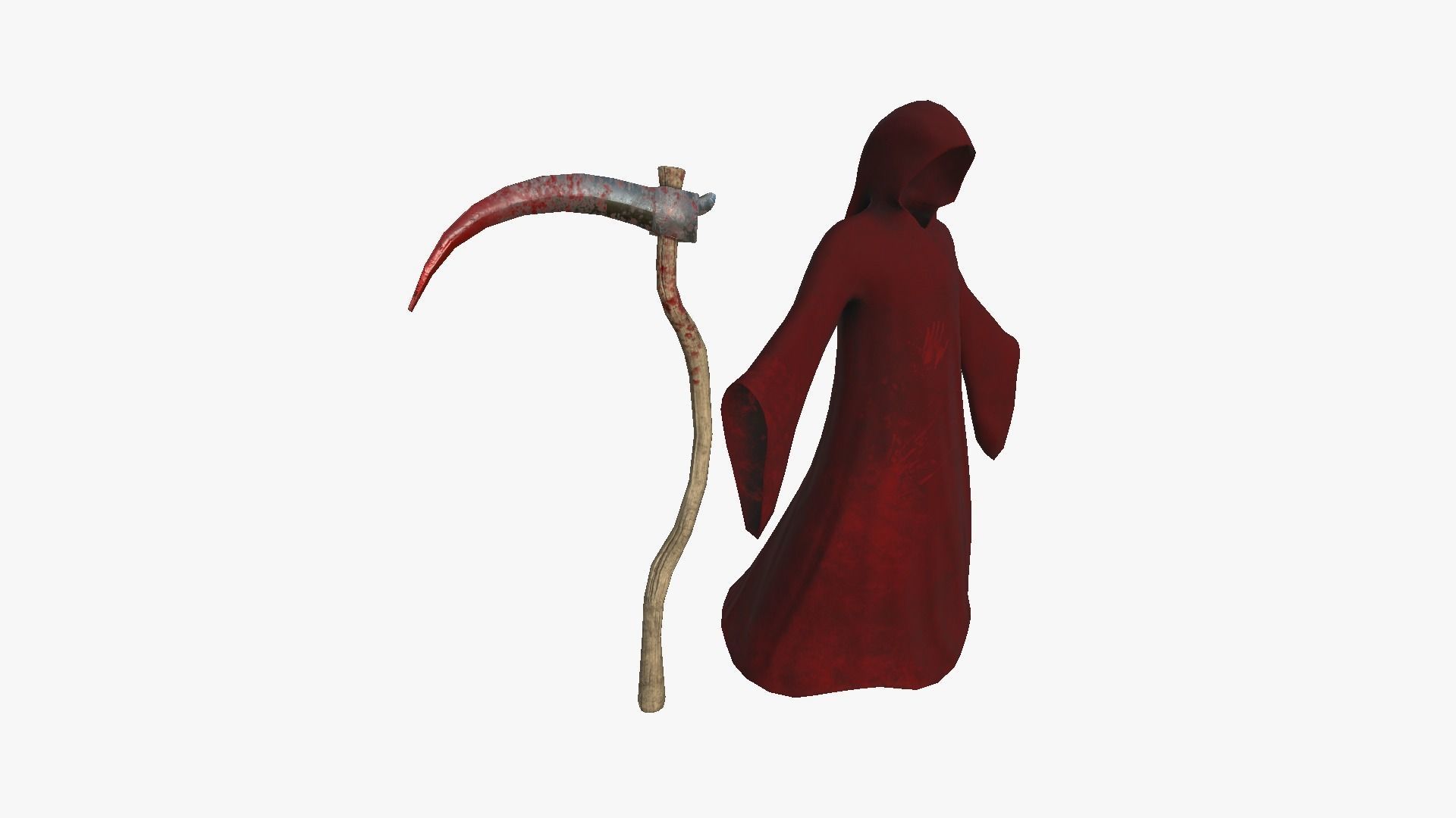 Grim Reaper Costume A05 Red Death - Character Design Low-poly 3D model_1