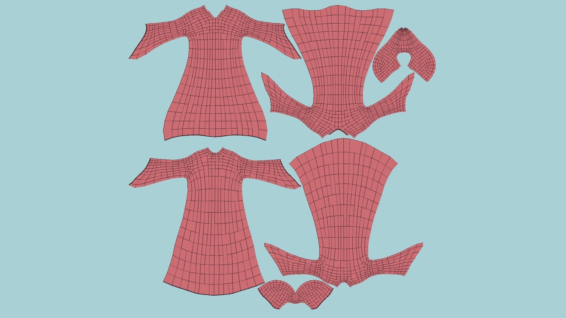 Grim Reaper Costume A05 Red Death - Character Design Low-poly 3D model_15