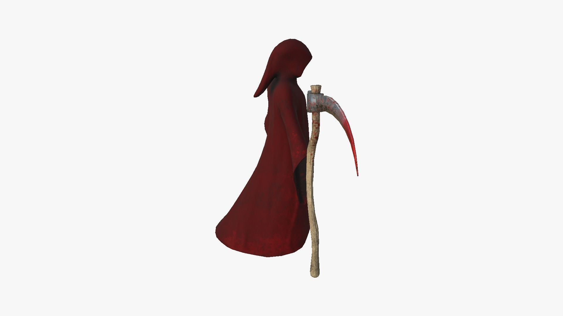 Grim Reaper Costume A05 Red Death - Character Design Low-poly 3D model_5