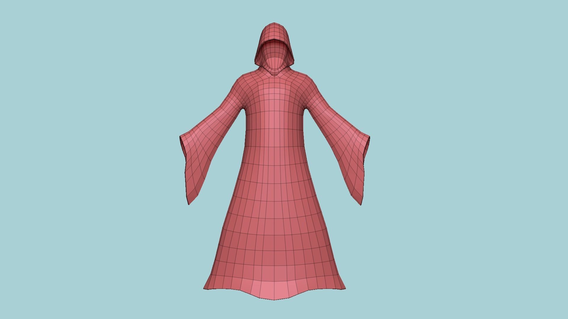 Grim Reaper Costume A05 Red Death - Character Design Low-poly 3D model_20