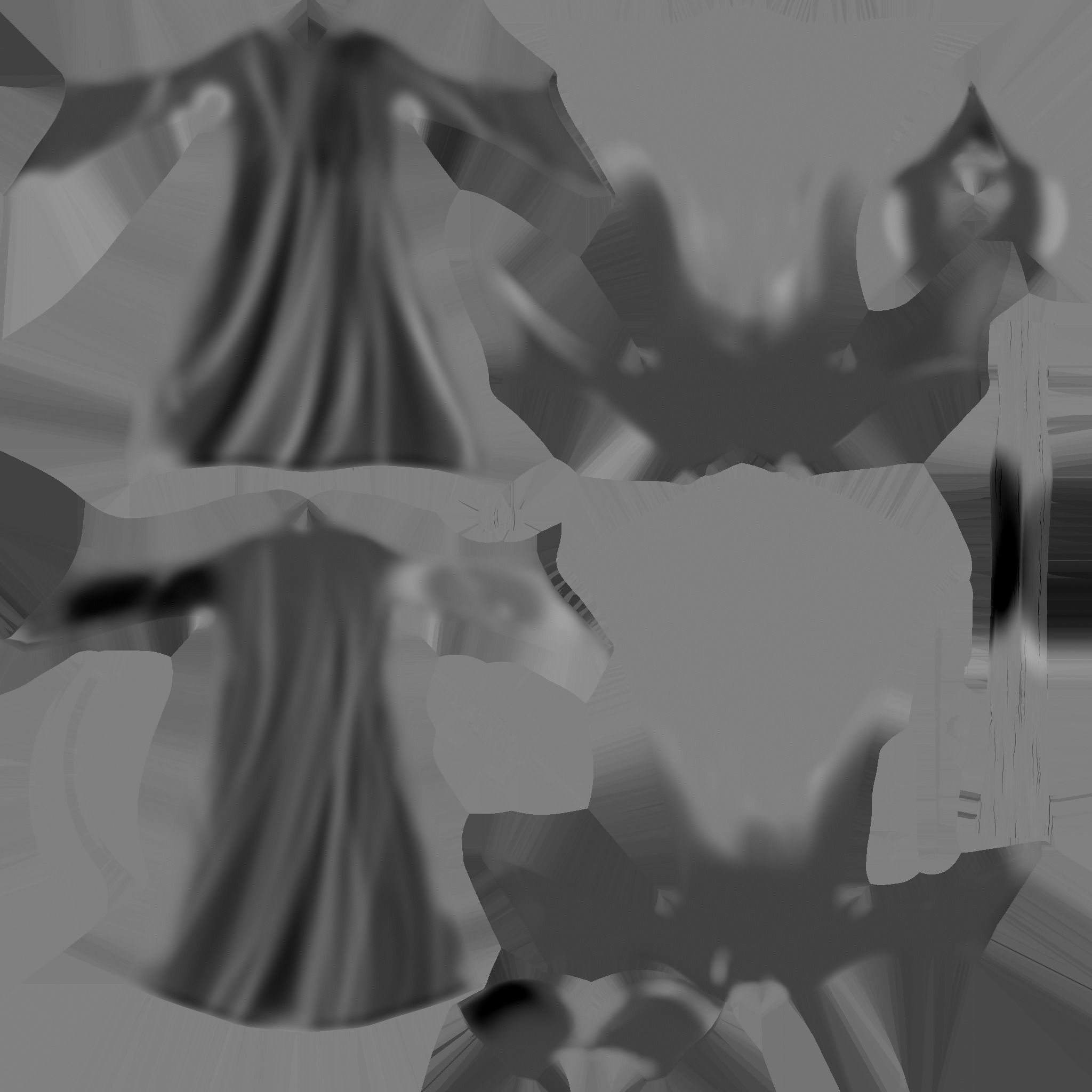 Grim Reaper Costume A05 Red Death - Character Design Low-poly 3D model_30