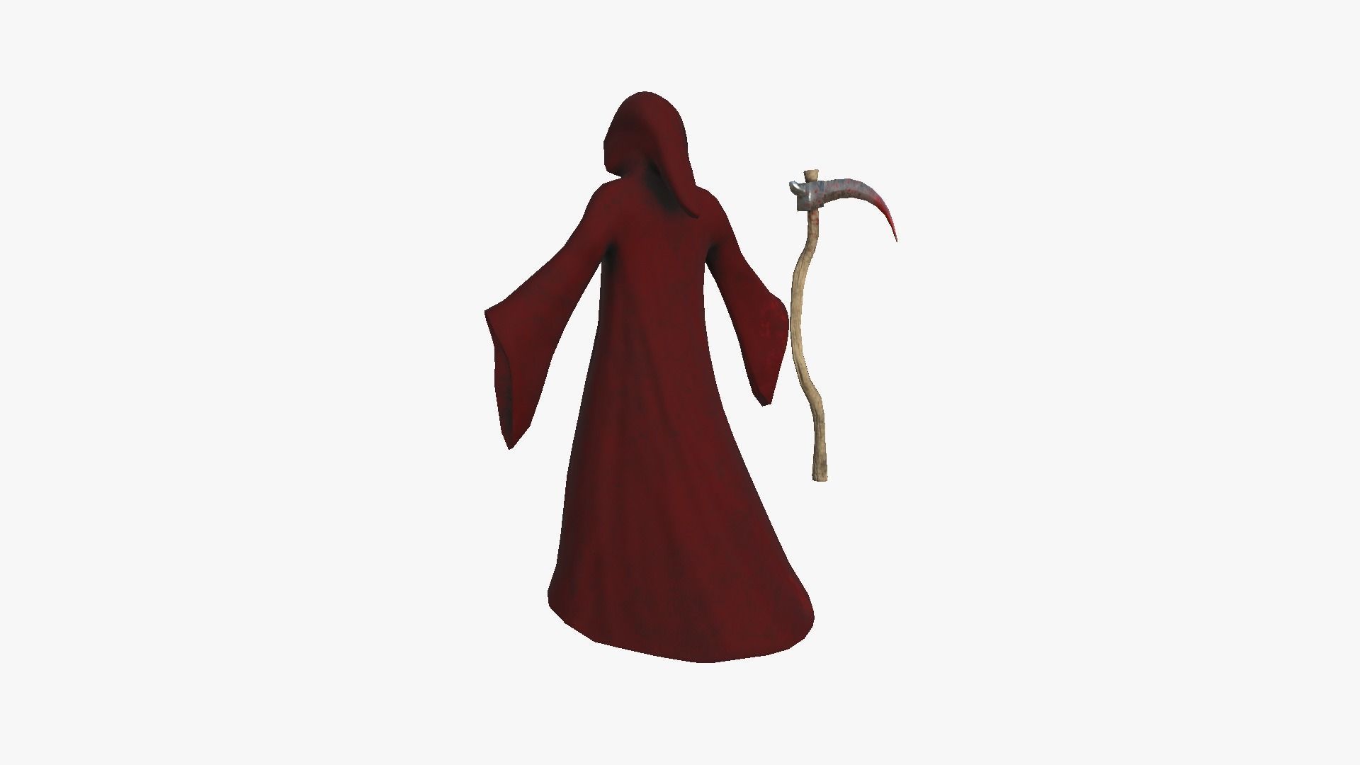 Grim Reaper Costume A05 Red Death - Character Design Low-poly 3D model_4