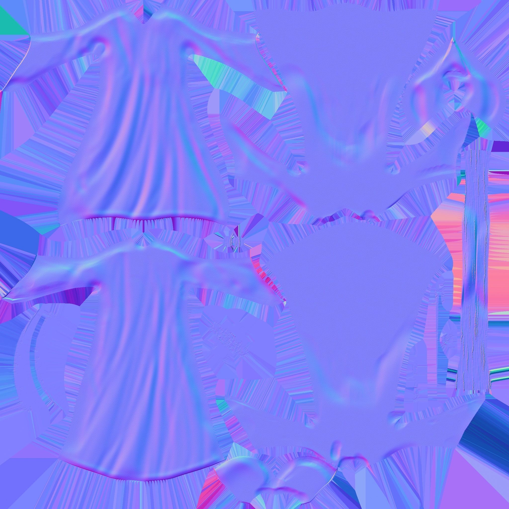 Grim Reaper Costume A05 Red Death - Character Design Low-poly 3D model_32