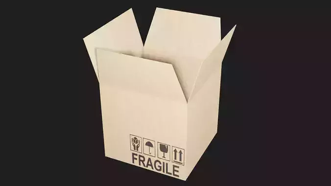 cardboard box rigged Low-poly 3D model