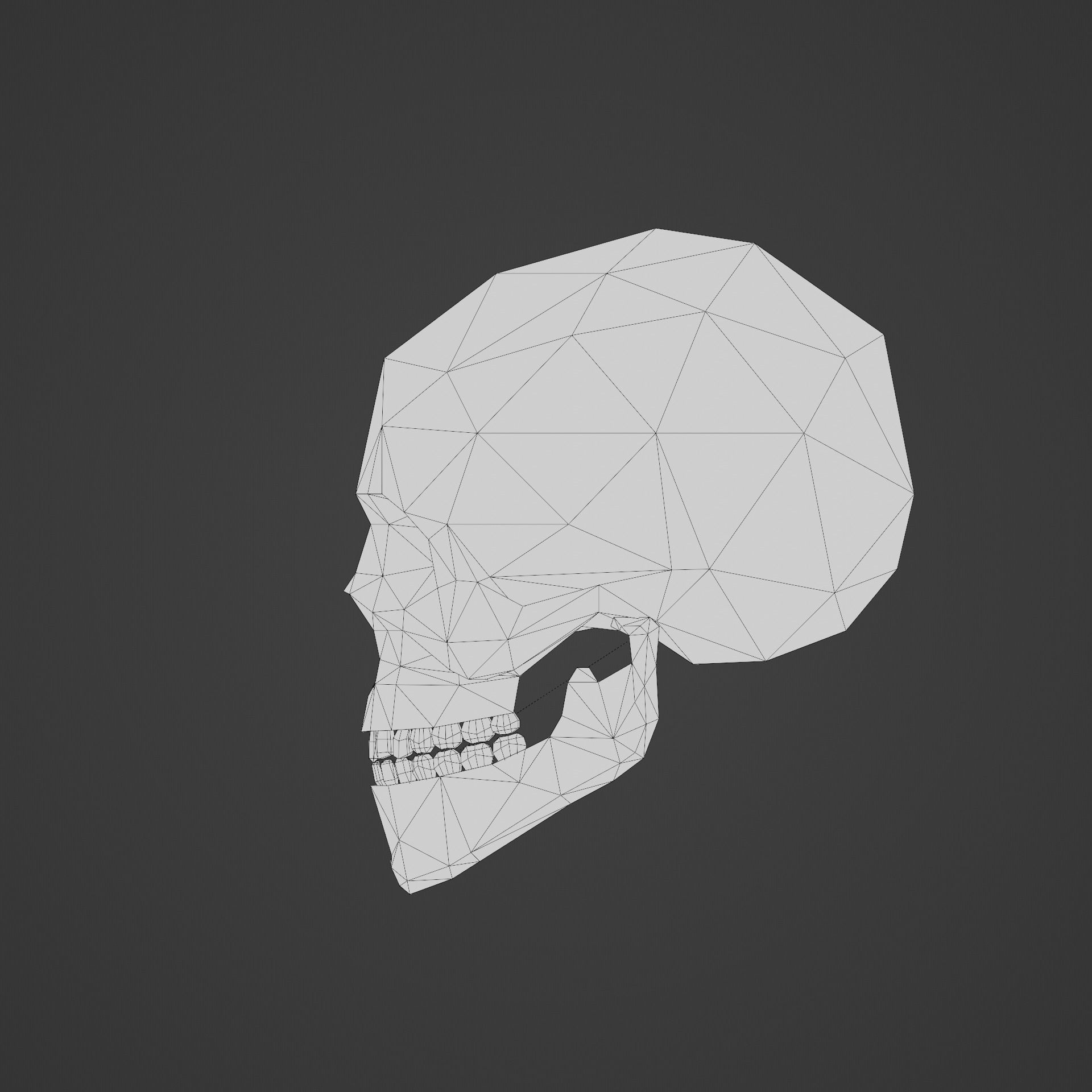 Low Poly Human Skull Low-poly 3D model_2