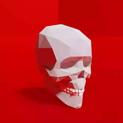 Low Poly Human Skull Low-poly 3D model