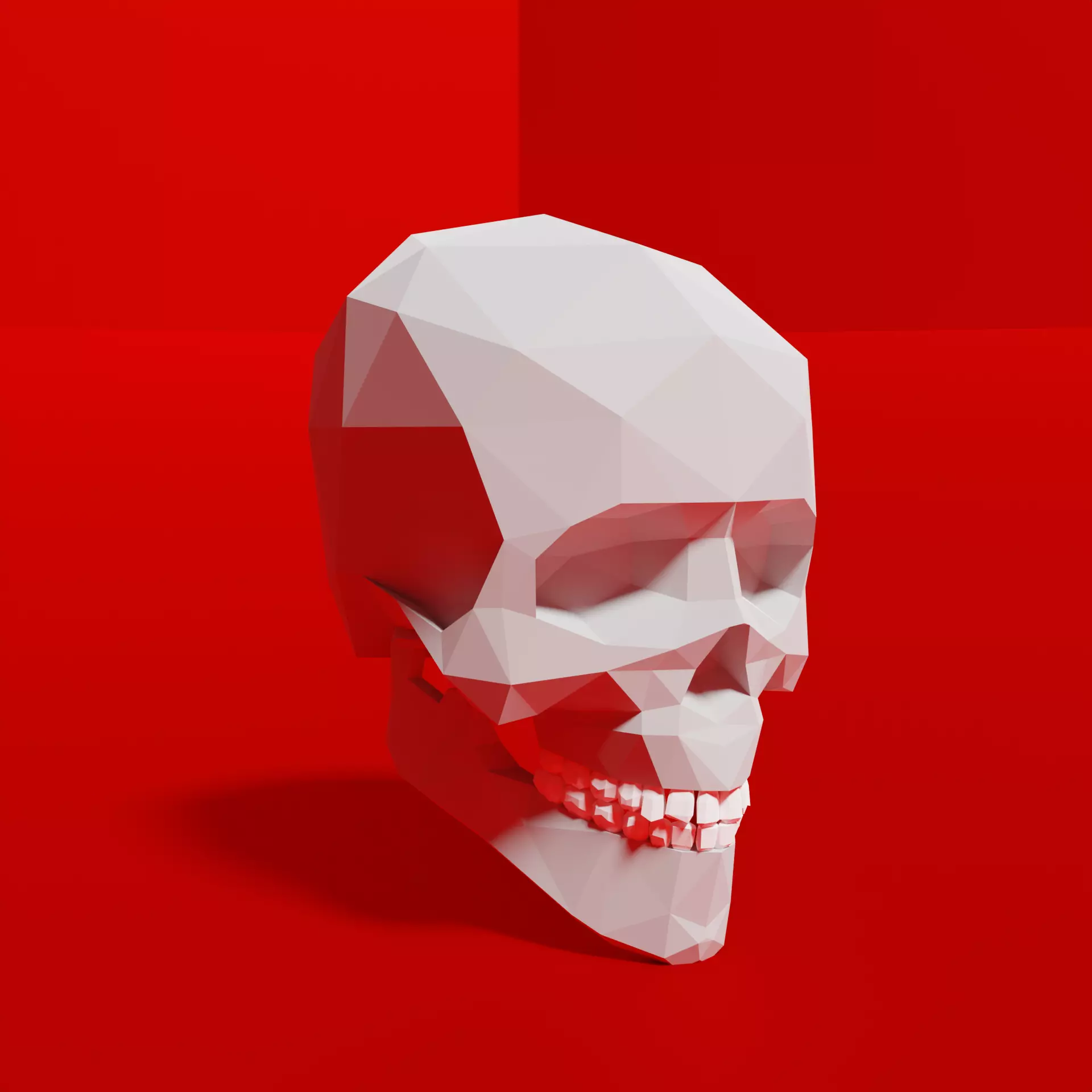 Low Poly Human Skull Low-poly 3D model_0