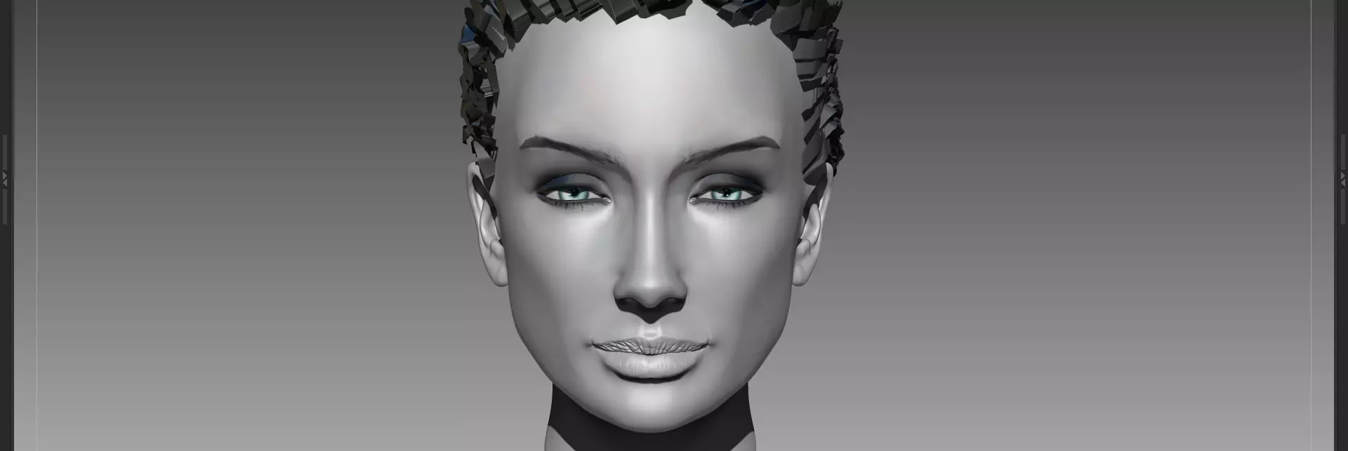 Beautiful Sexy Charismatic Woman Girl Head Female Base Mesh 3D model_0
