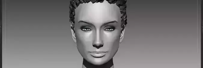 Beautiful Sexy Charismatic Woman Girl Head Female Base Mesh 3D model