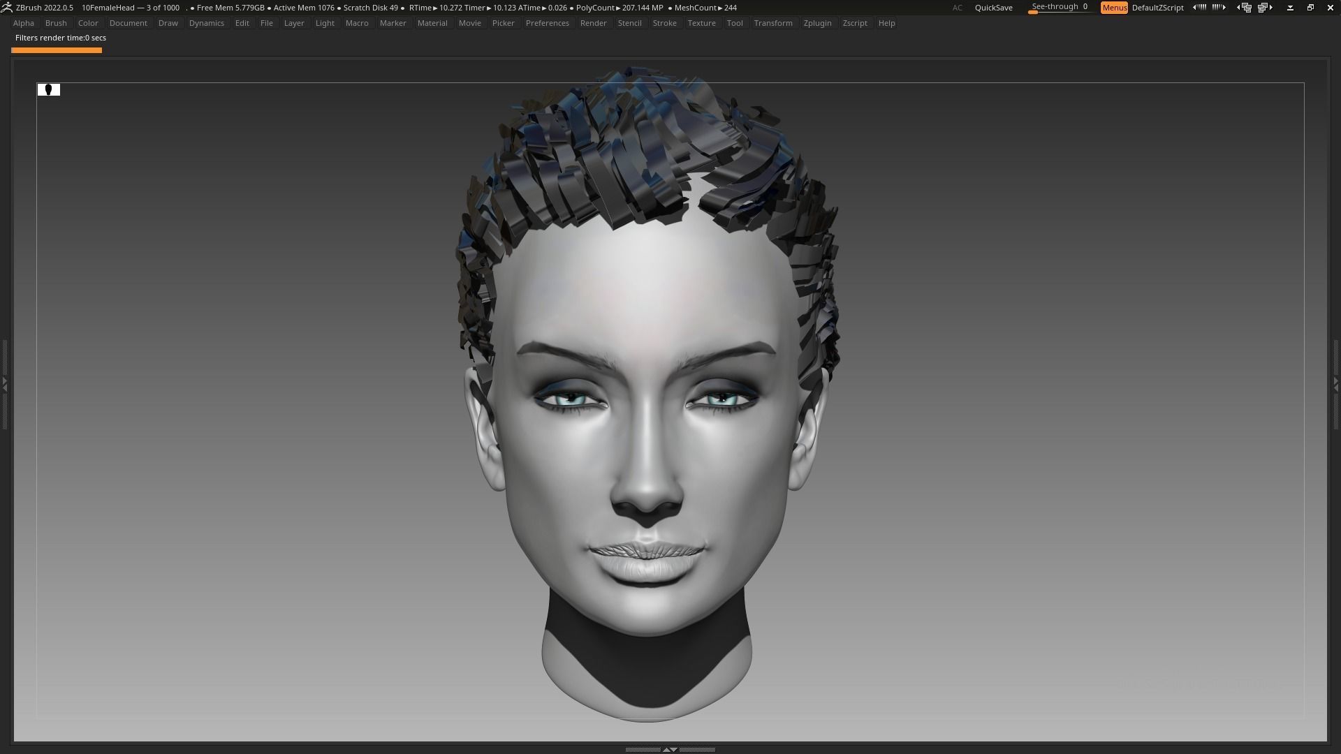 Beautiful Sexy Charismatic Woman Girl Head Female Base Mesh 3D model_1