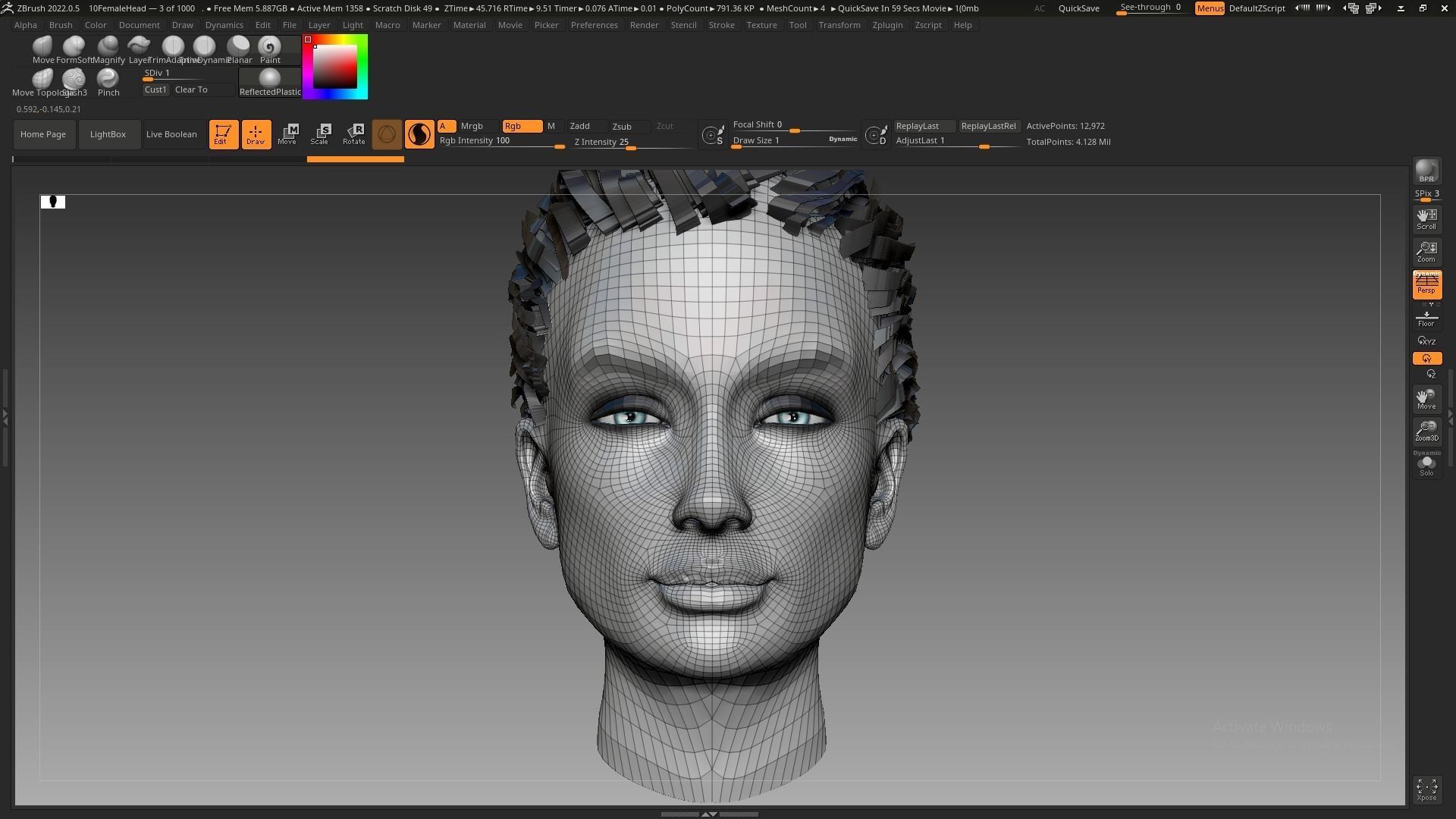 Beautiful Sexy Charismatic Woman Girl Head Female Base Mesh 3D model_9