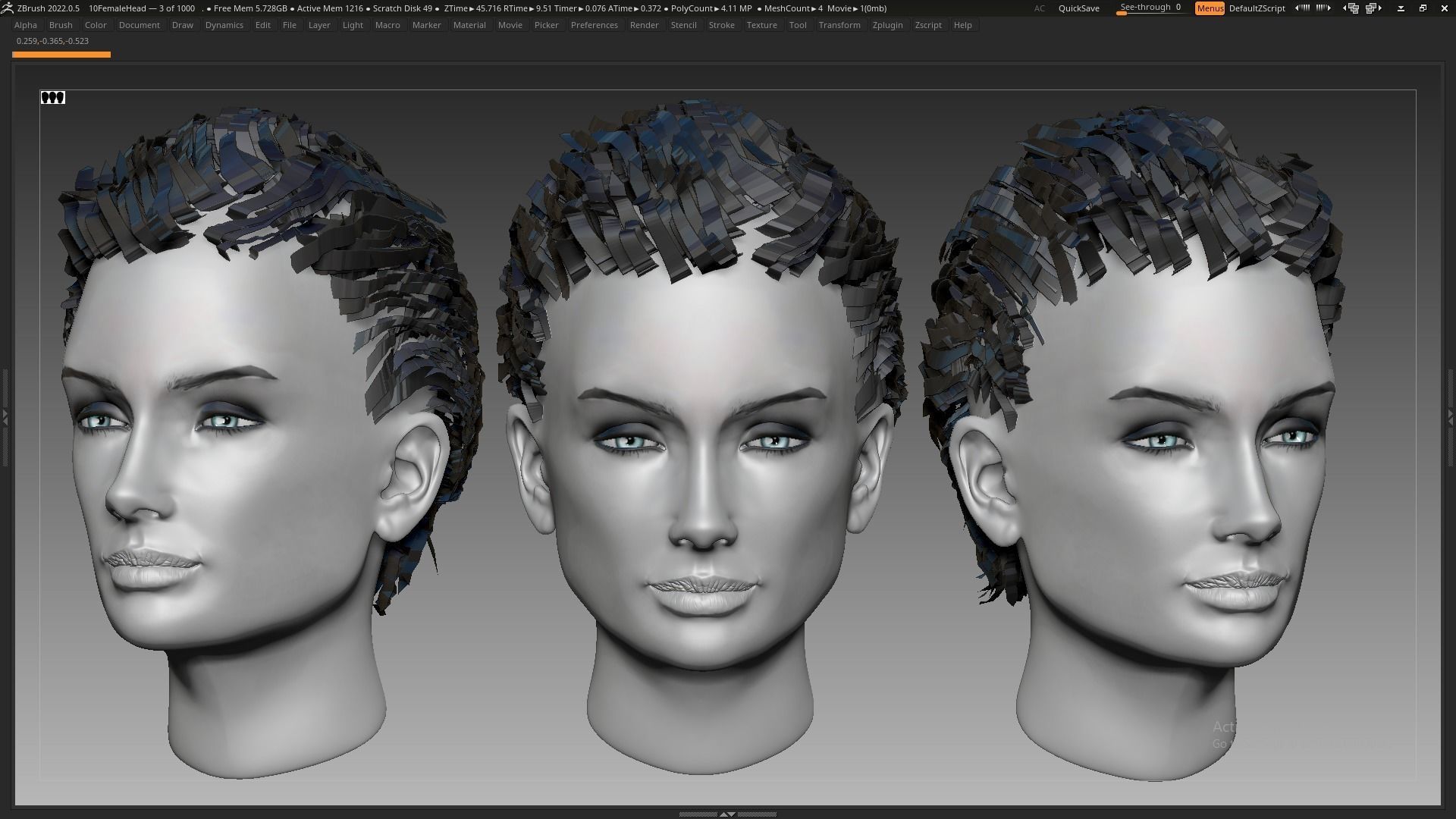 Beautiful Sexy Charismatic Woman Girl Head Female Base Mesh 3D model_3