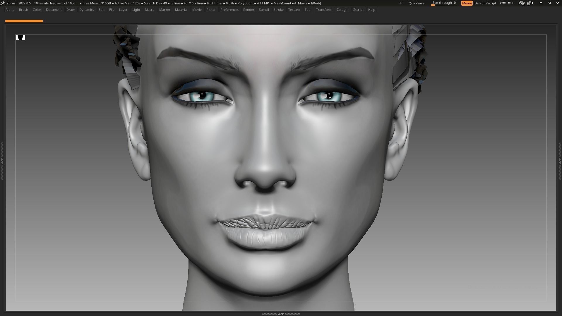 Beautiful Sexy Charismatic Woman Girl Head Female Base Mesh 3D model_2