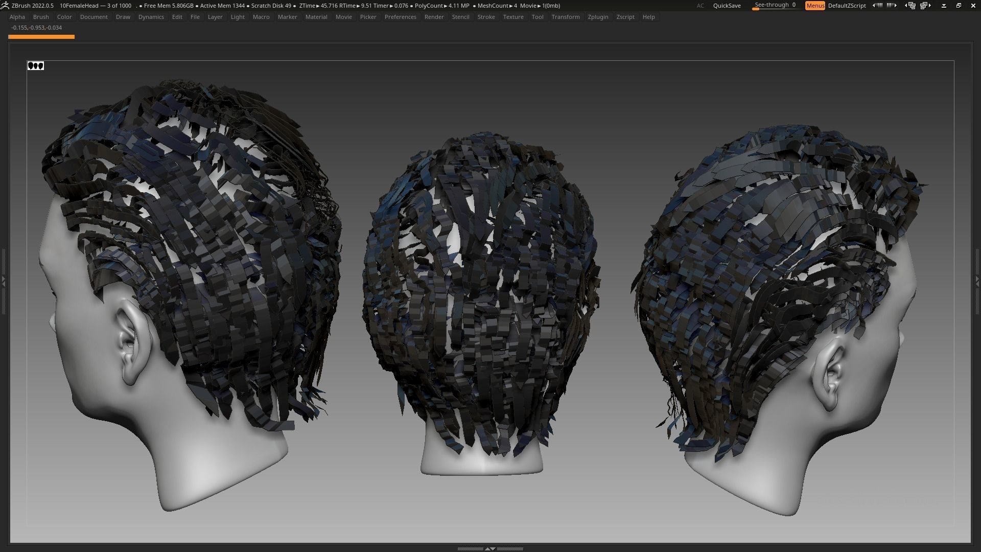 Beautiful Sexy Charismatic Woman Girl Head Female Base Mesh 3D model_7