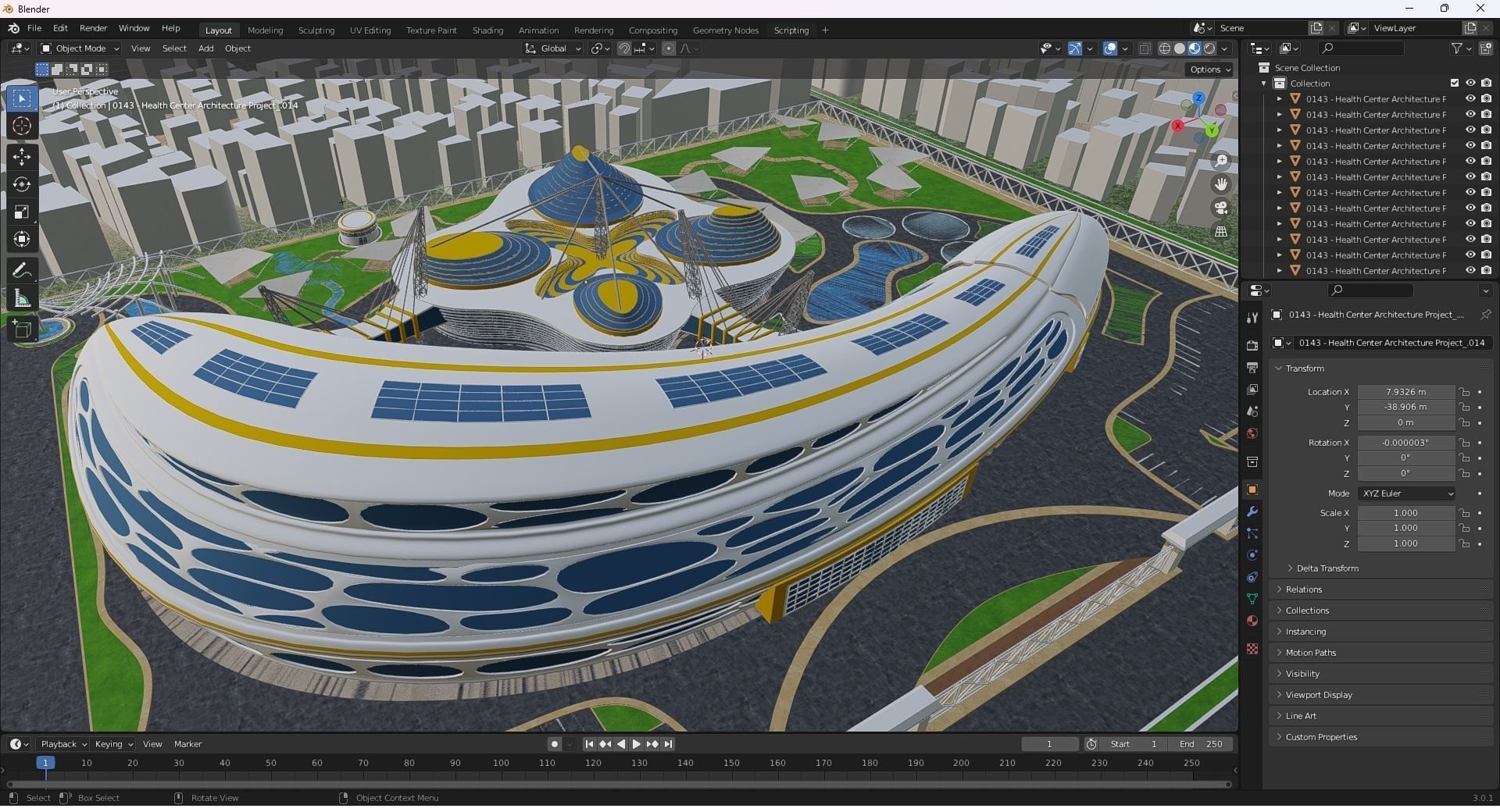 0143 - Health Center Architecture Project - 2D Drawings-3D Files 3D model_32