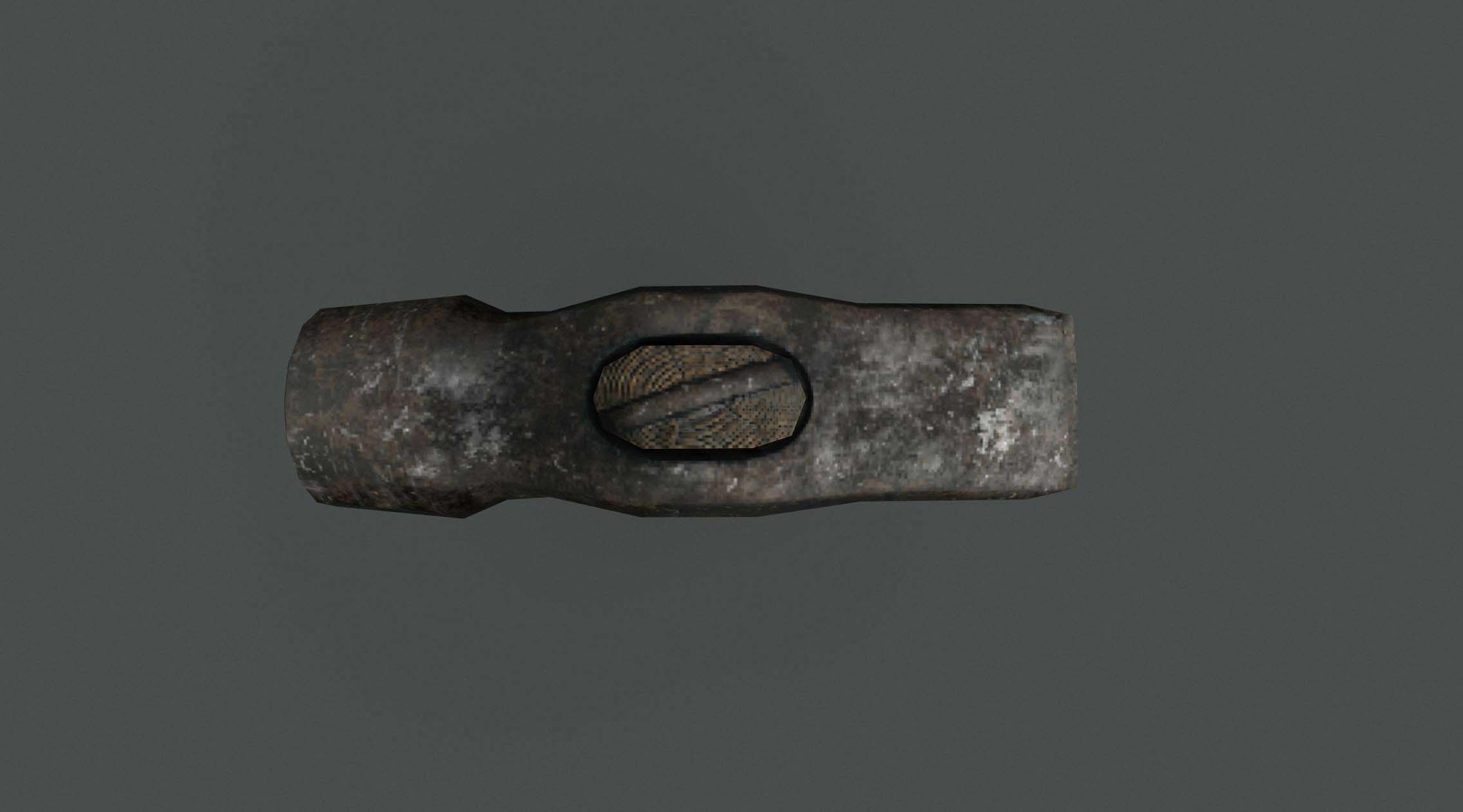 Old hammer Low-poly 3D model_3