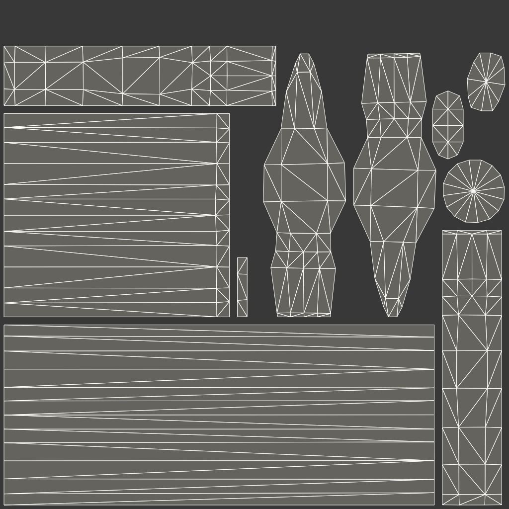 Old hammer Low-poly 3D model_5