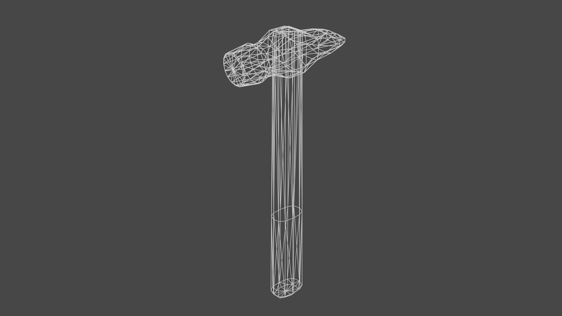 Old hammer Low-poly 3D model_7