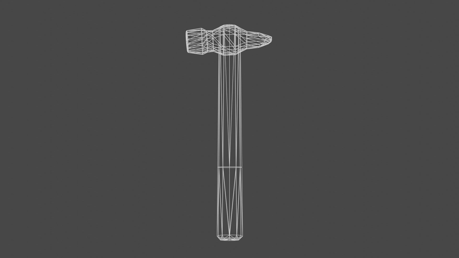 Old hammer Low-poly 3D model_6