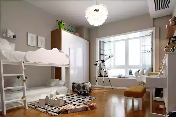 3d kids room - children room furniture