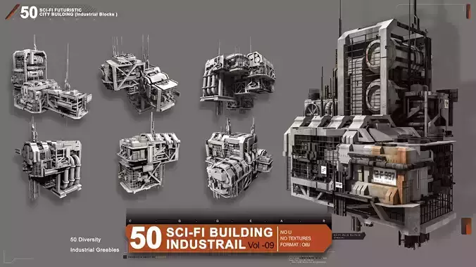 50 Sci-Fi Industrial Building Vol 09 3D model