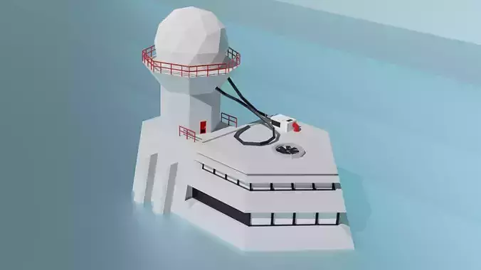 Low Poly Satellite Radio Array Low-poly 3D model
