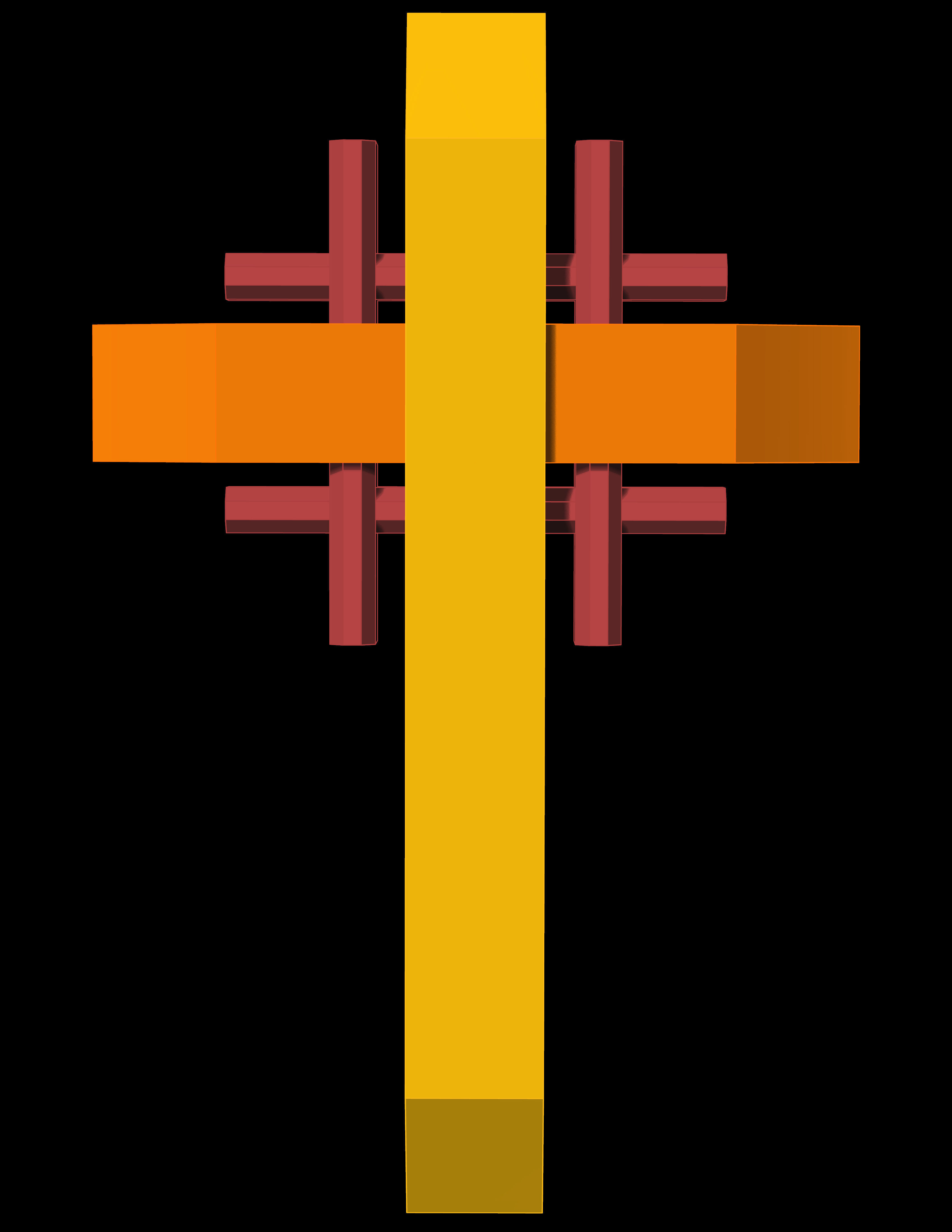 CHRISTIAN CROSS NECKLACE WITH GOLD INSERTS Free 3D print model_6