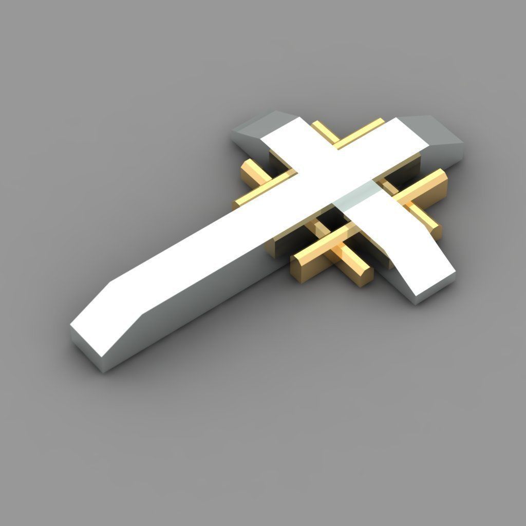 CHRISTIAN CROSS NECKLACE WITH GOLD INSERTS Free 3D print model_3