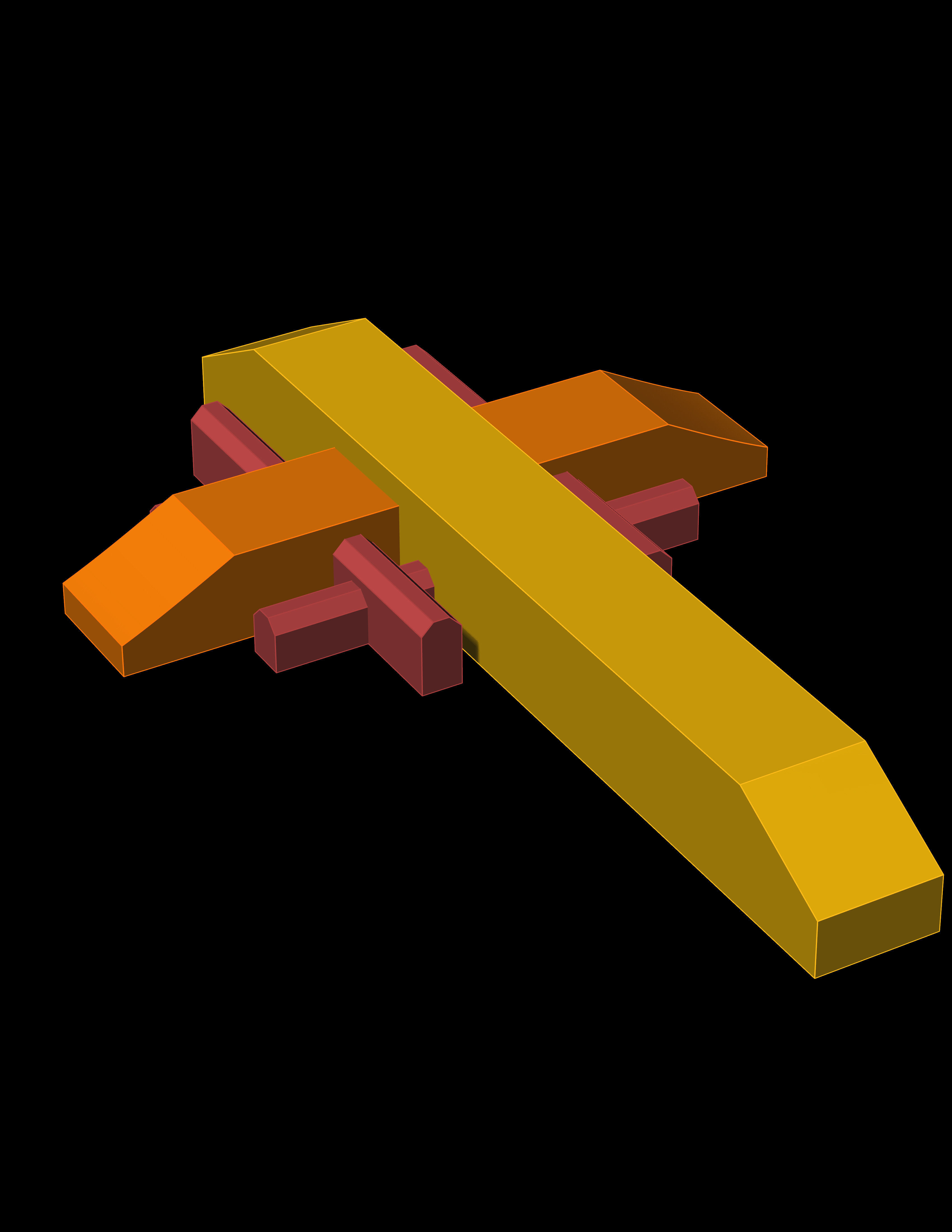 CHRISTIAN CROSS NECKLACE WITH GOLD INSERTS Free 3D print model_7