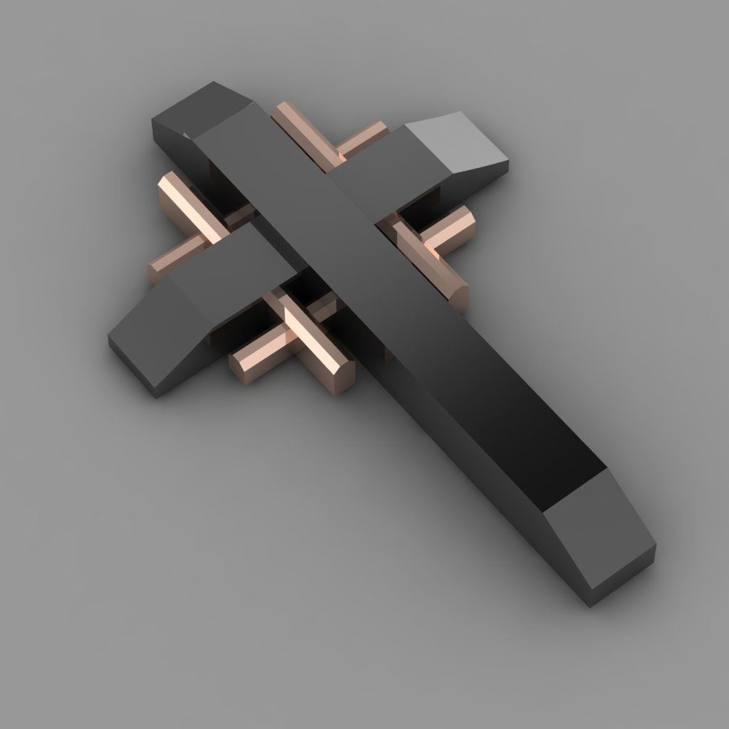 CHRISTIAN CROSS NECKLACE WITH GOLD INSERTS Free 3D print model_5
