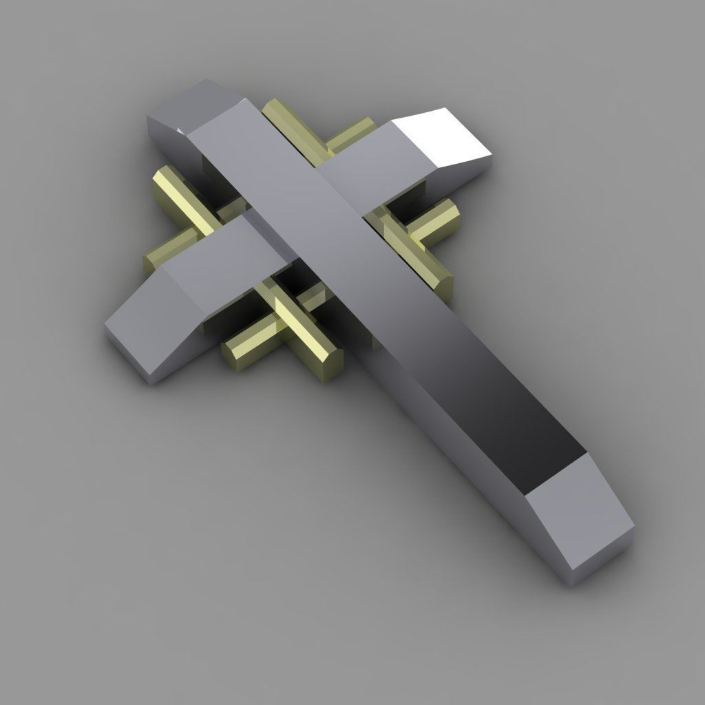 CHRISTIAN CROSS NECKLACE WITH GOLD INSERTS Free 3D print model_4