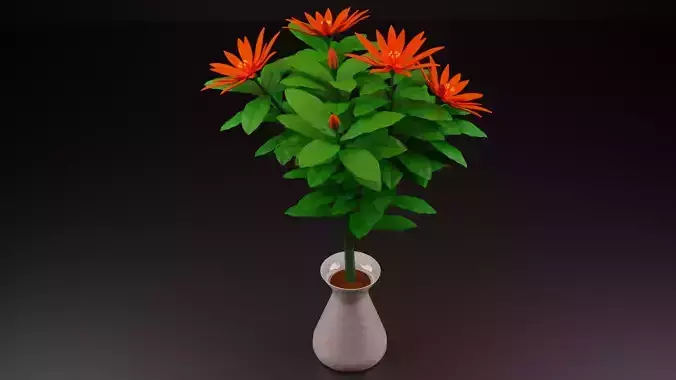 3D Flower Tree Low-poly 3D model