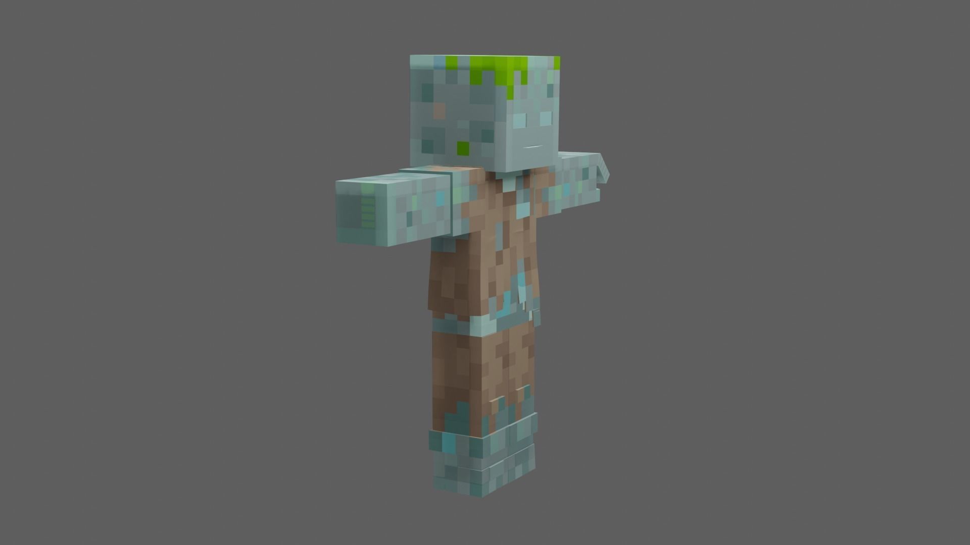 Minecraft Drowned Low-poly 3D model_14