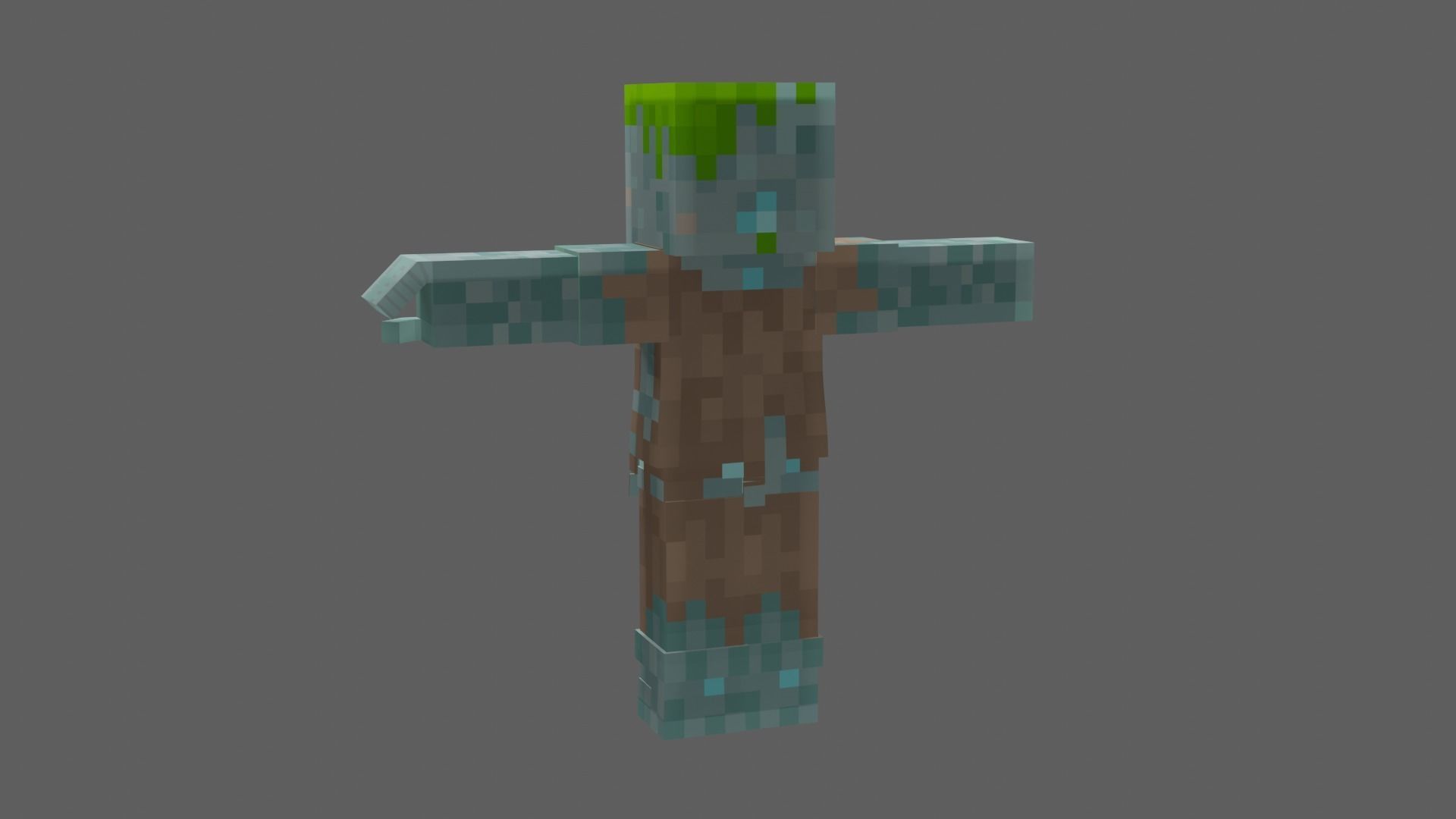 Minecraft Drowned Low-poly 3D model_33