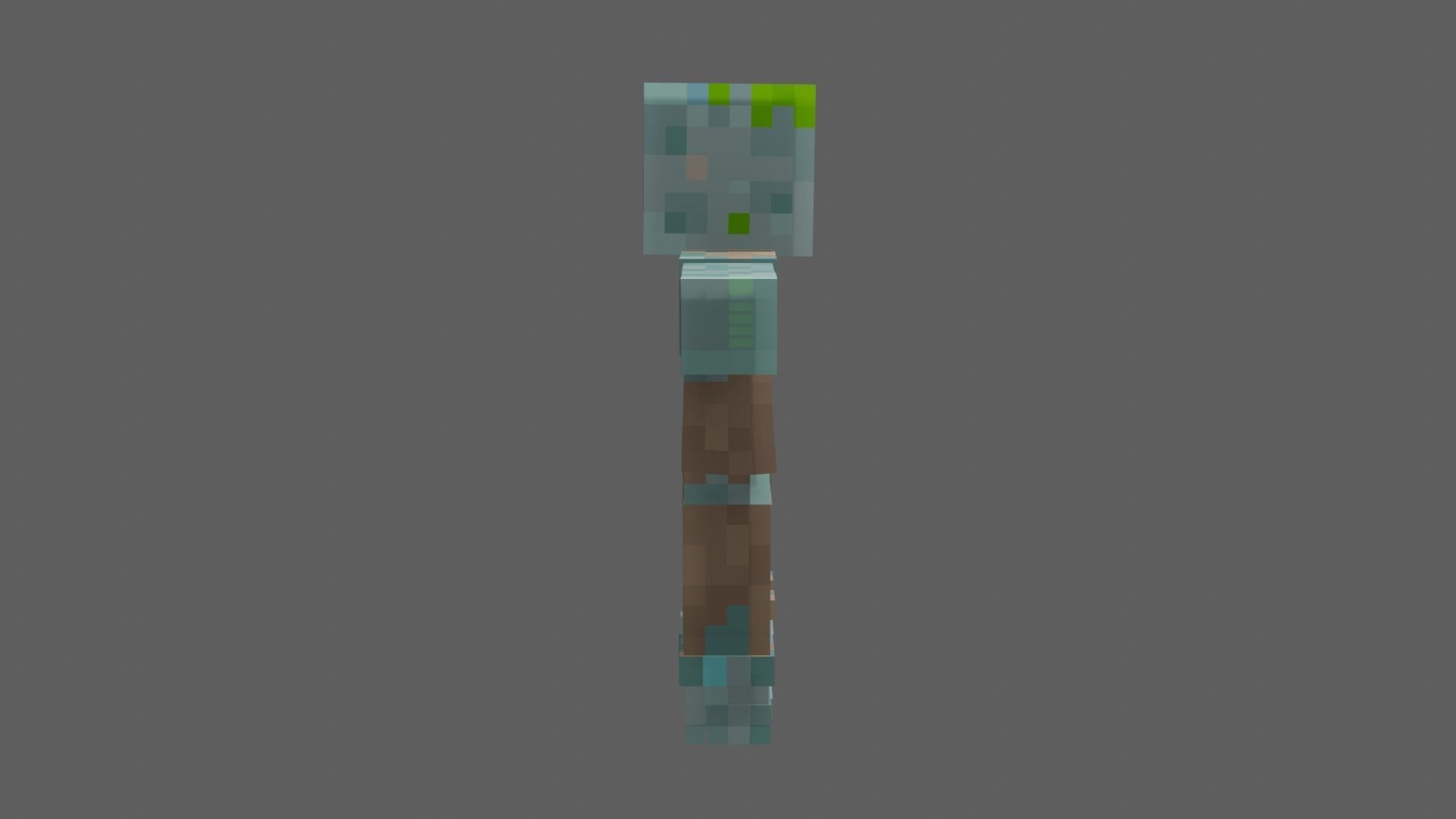 Minecraft Drowned Low-poly 3D model_6