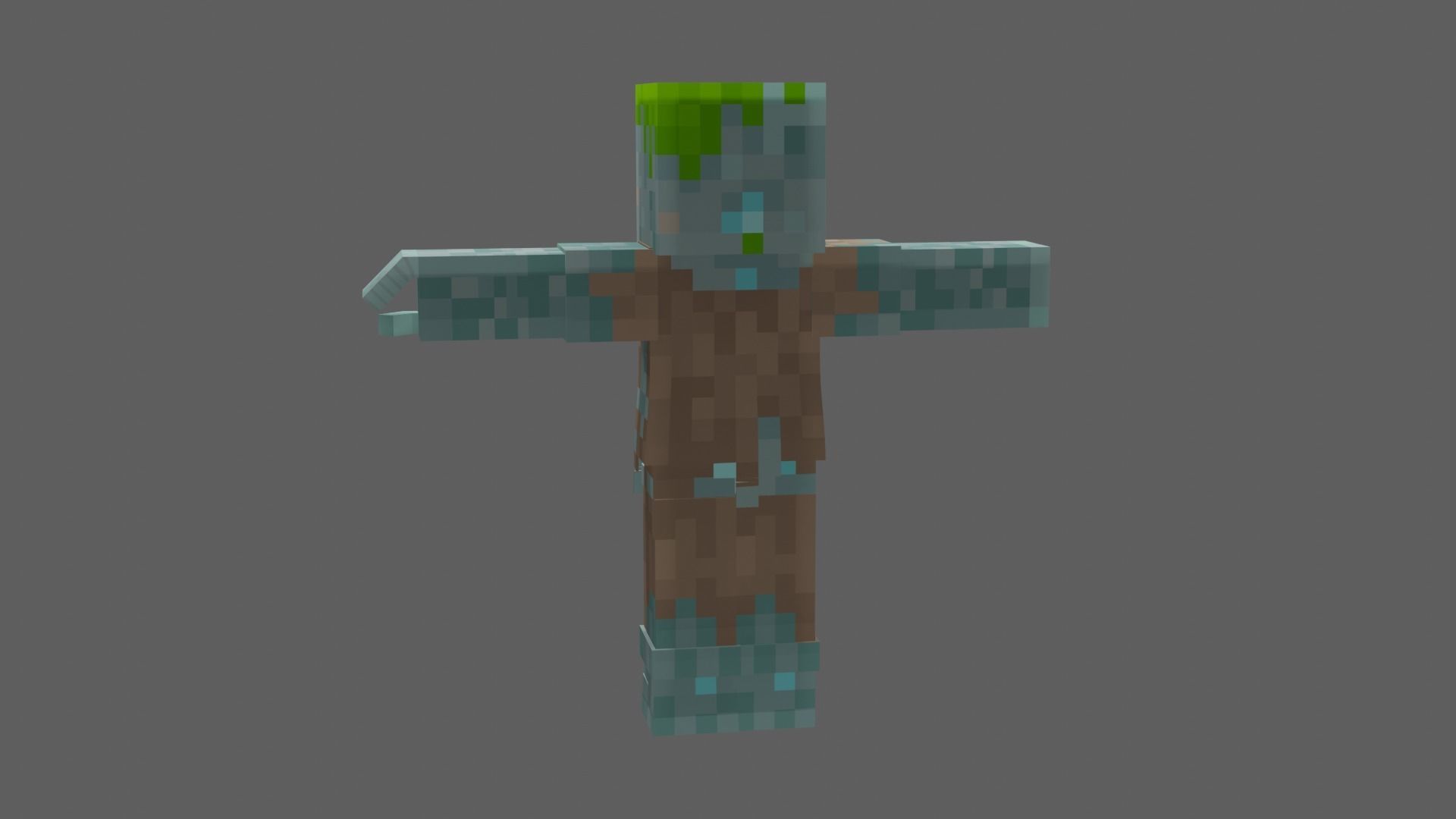 Minecraft Drowned Low-poly 3D model_34