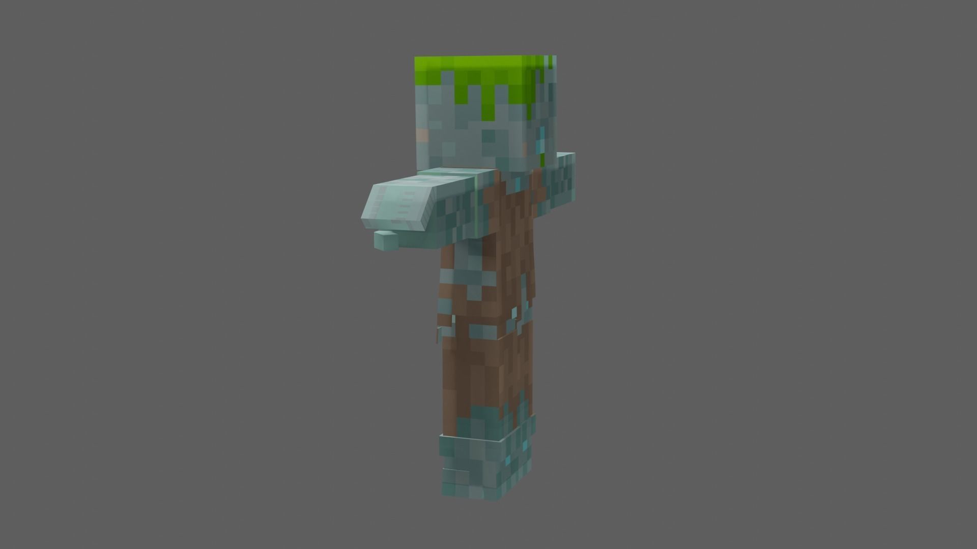 Minecraft Drowned Low-poly 3D model_1