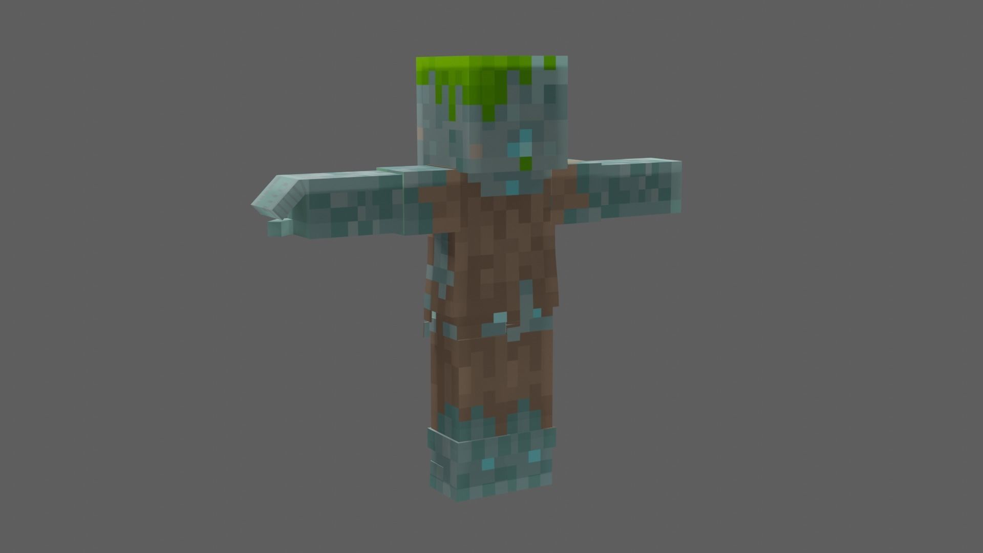 Minecraft Drowned Low-poly 3D model_32