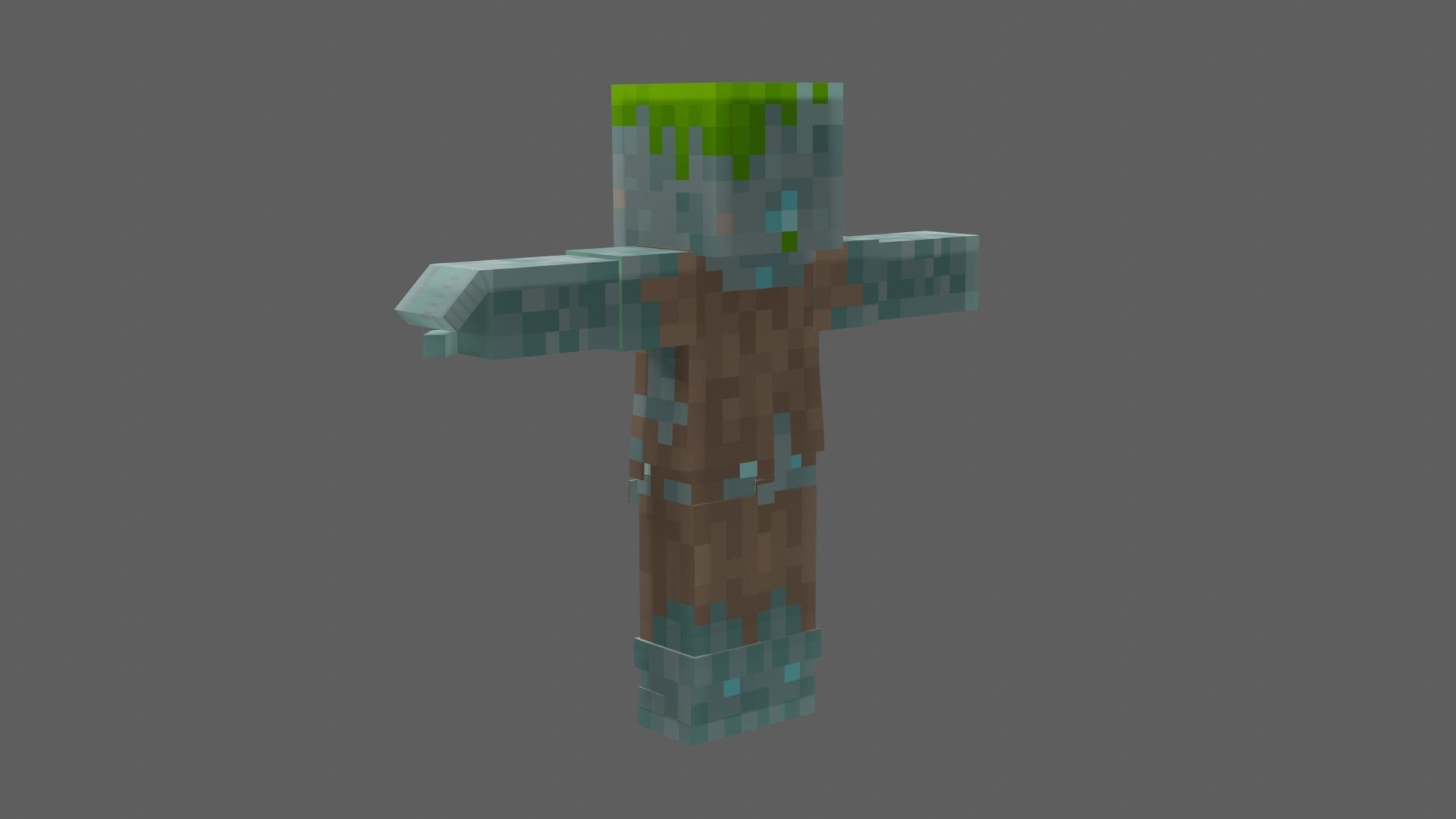 Minecraft Drowned Low-poly 3D model_31