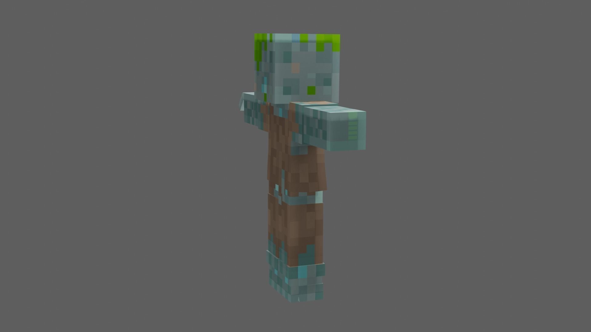 Minecraft Drowned Low-poly 3D model_4