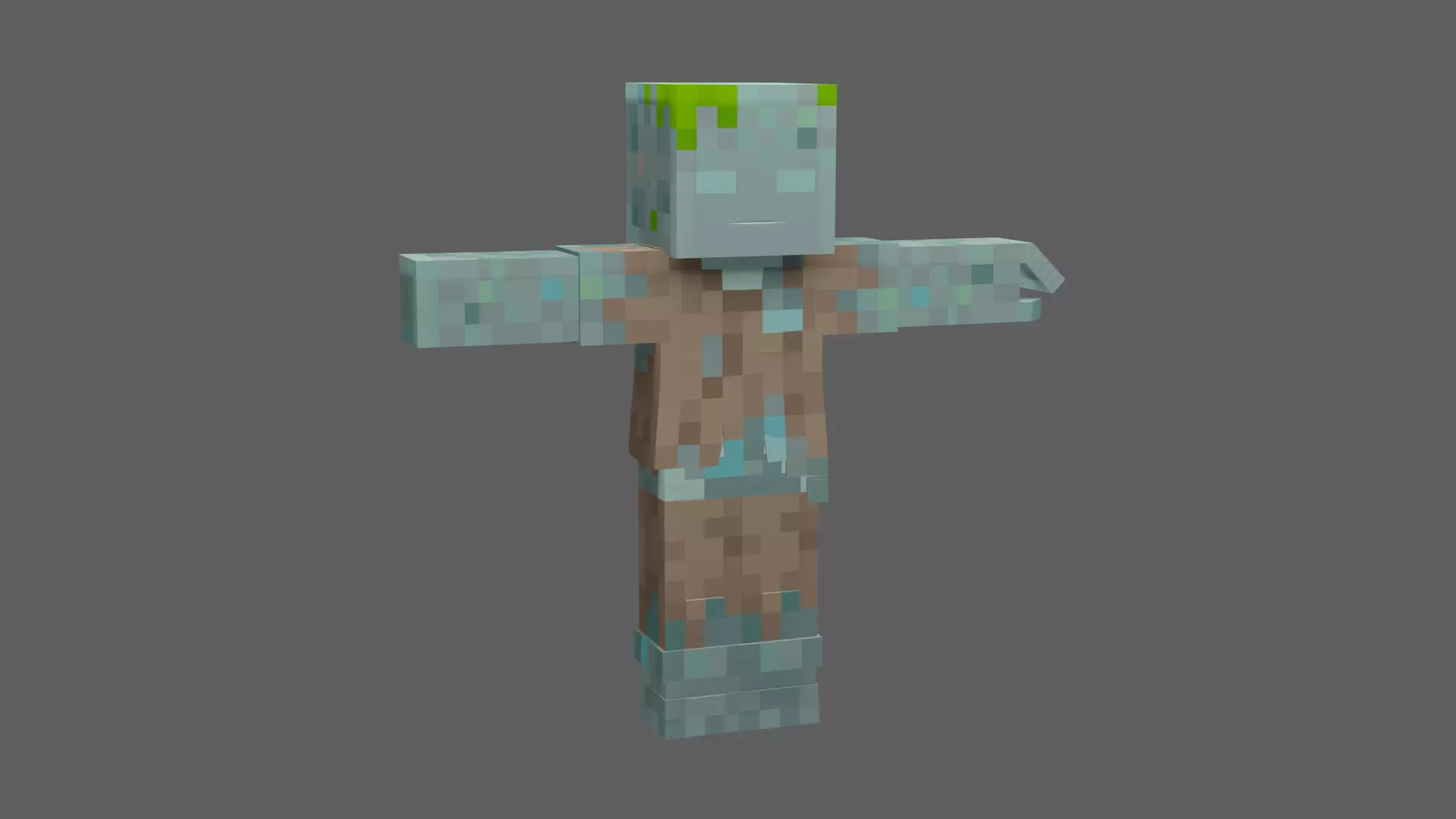 Minecraft Drowned Low-poly 3D model_0