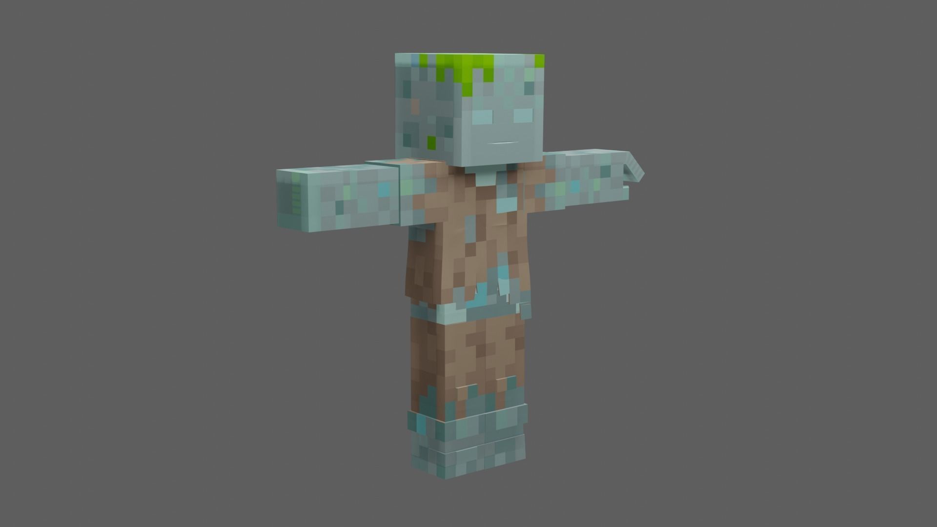 Minecraft Drowned Low-poly 3D model_15