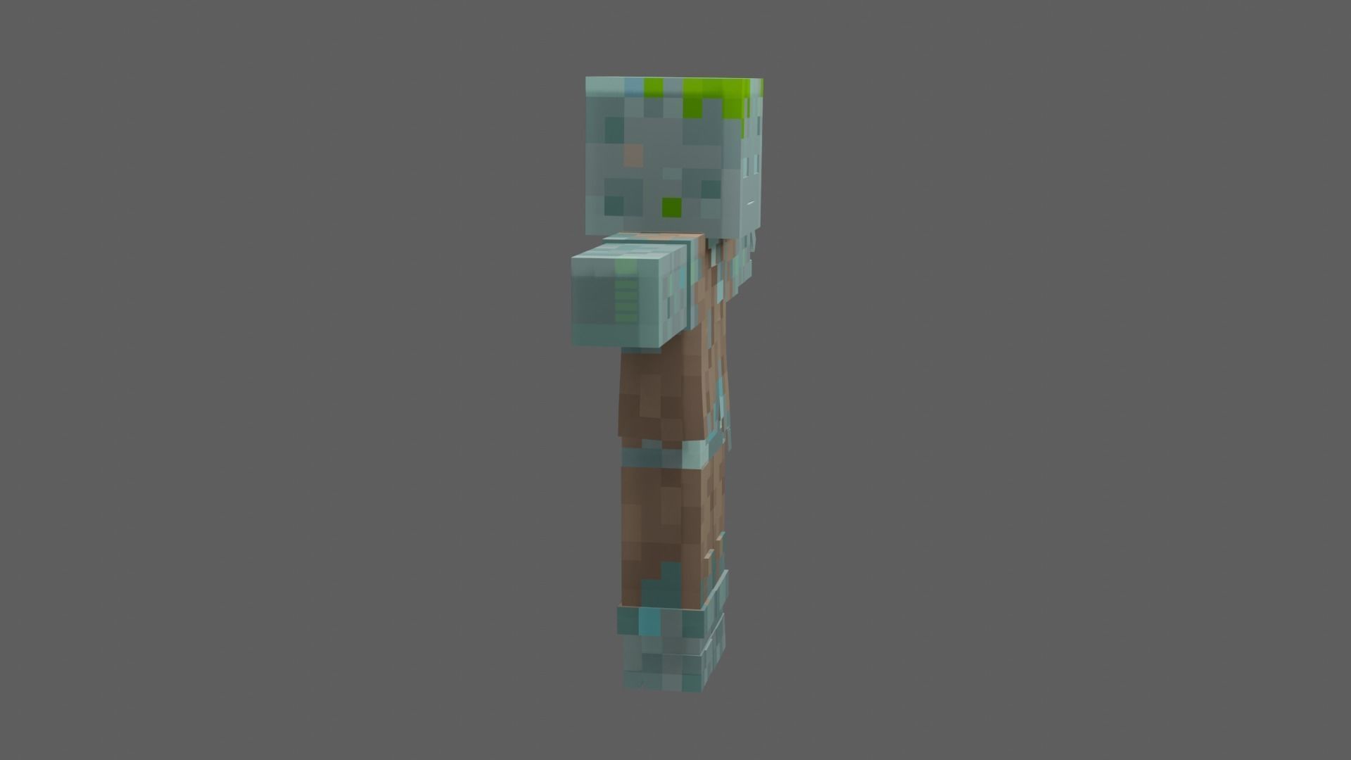 Minecraft Drowned Low-poly 3D model_12