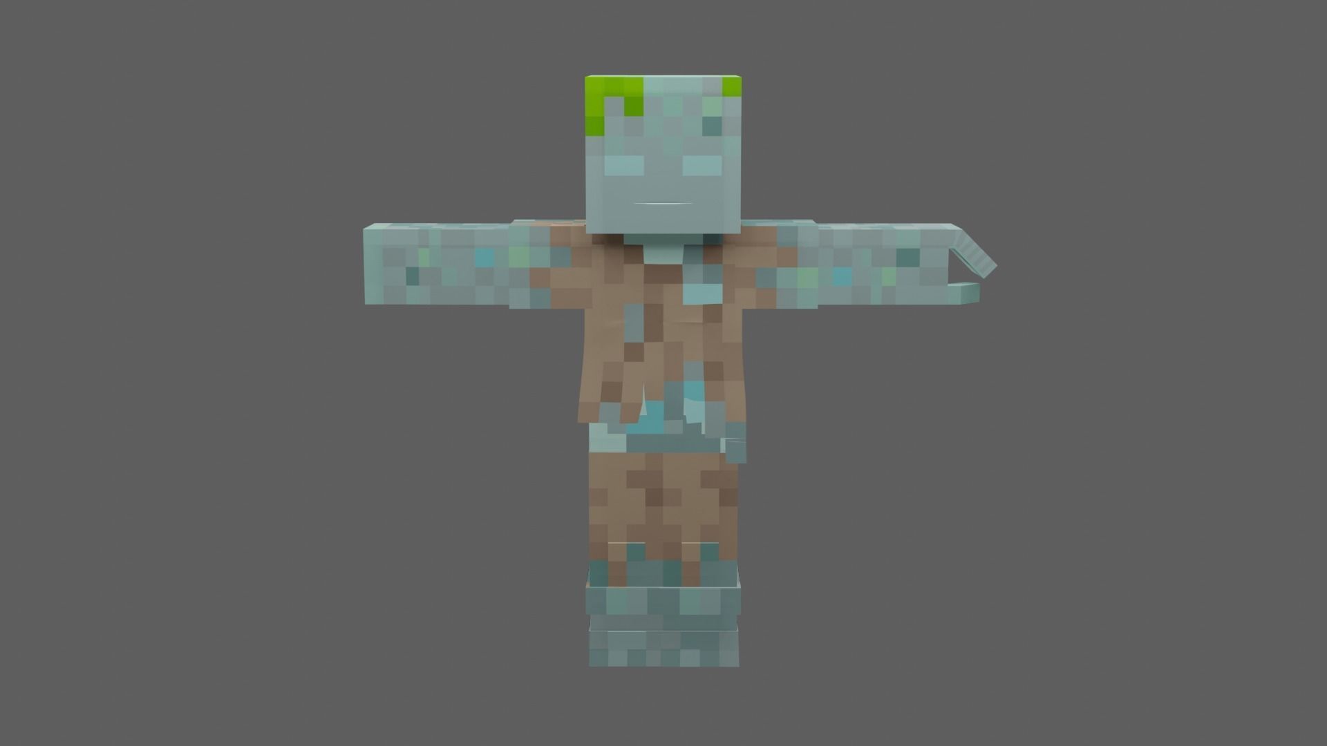 Minecraft Drowned Low-poly 3D model_19