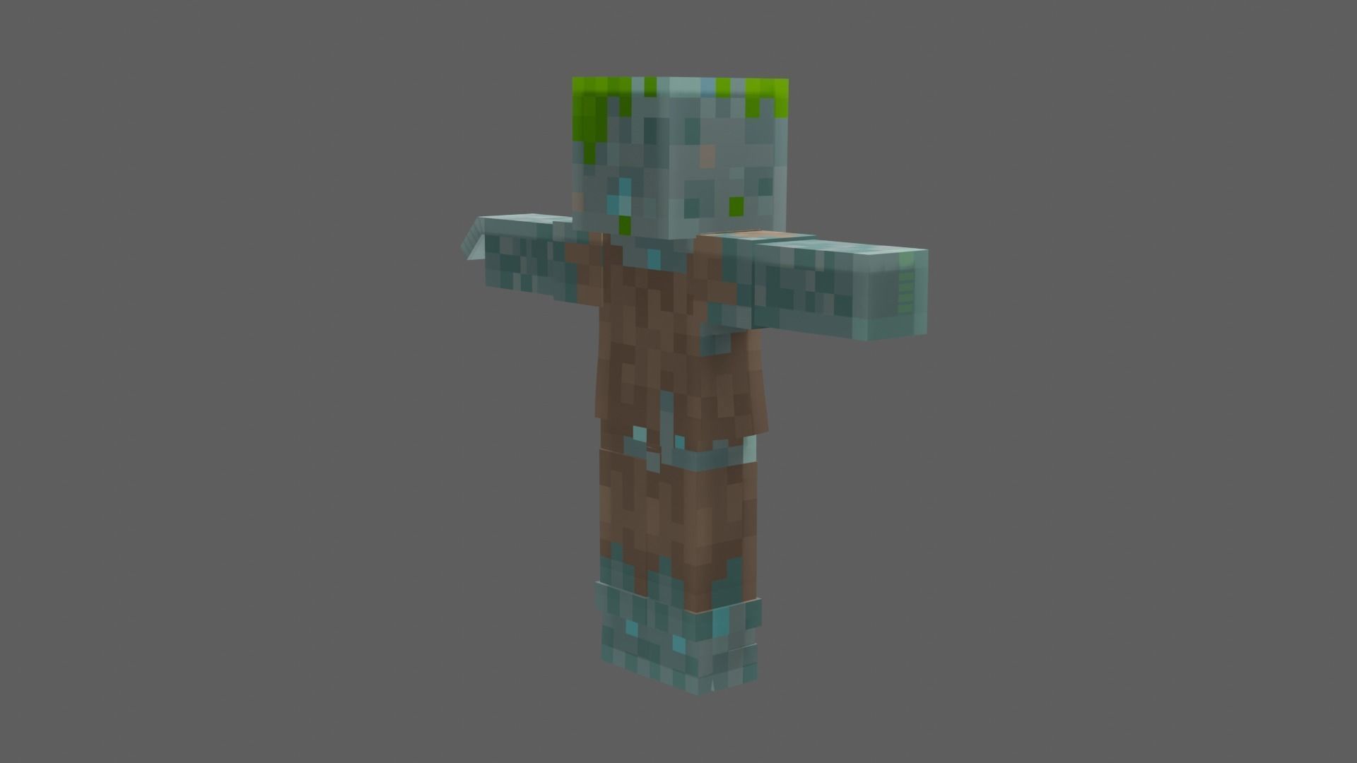 Minecraft Drowned Low-poly 3D model_3