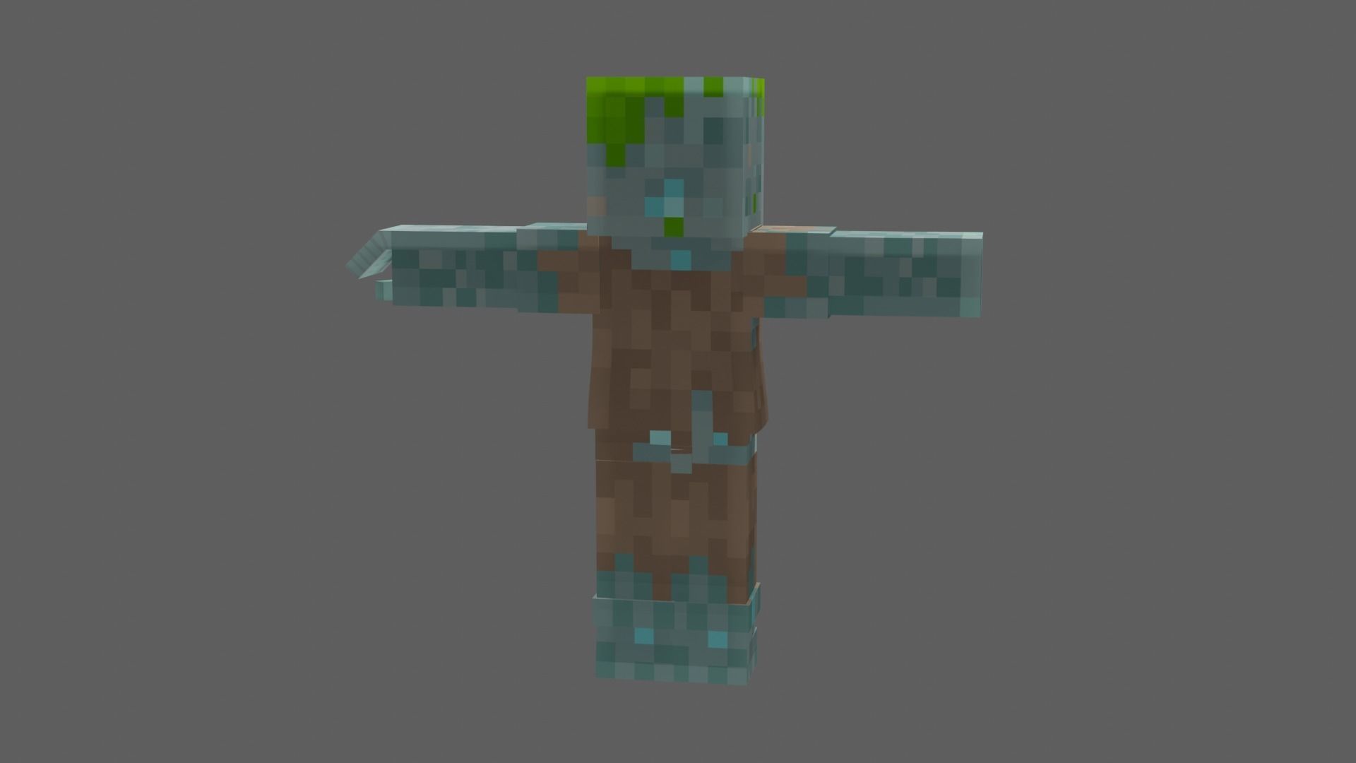 Minecraft Drowned Low-poly 3D model_2