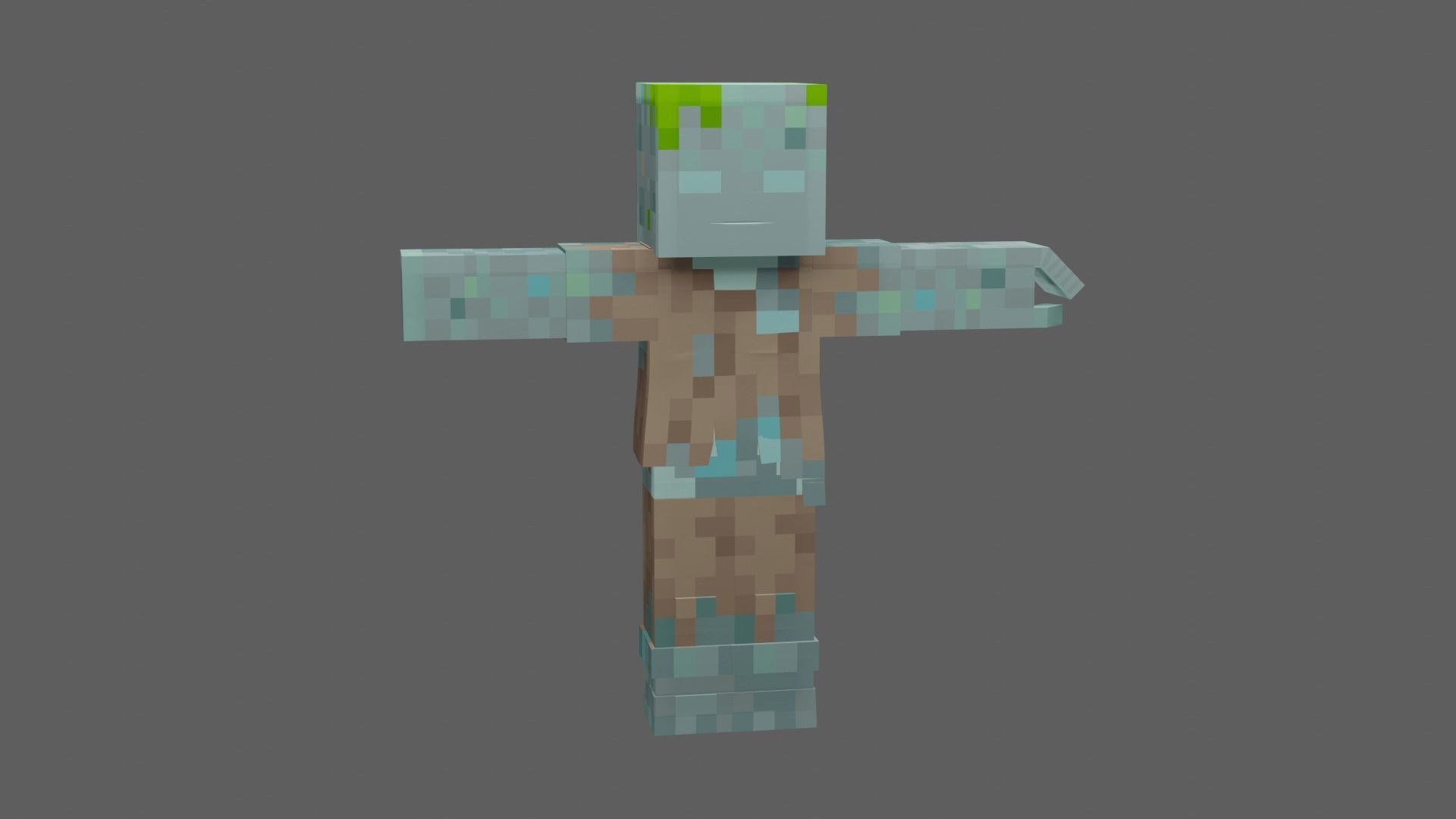 Minecraft Drowned Low-poly 3D model_18