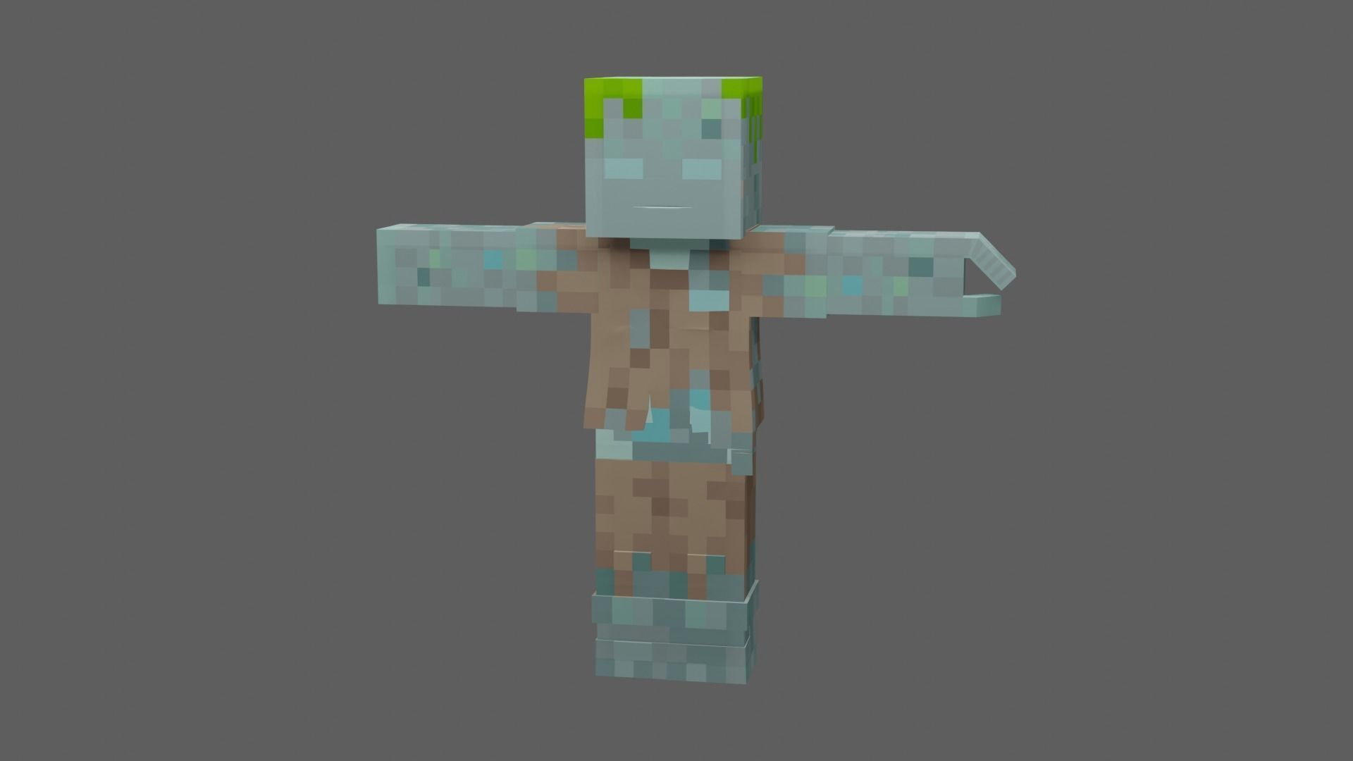 Minecraft Drowned Low-poly 3D model_20